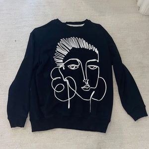 Zara Face Art Black Sweater